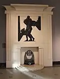 "Scandal" sculpture and fireplace from Mulberry House; by Charles Sargeant Jagger (Victoria and Albert Museum)