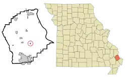 Location of Blodgett, Missouri
