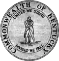 The original seal of Kentucky from a document c. 1800