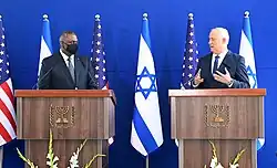 Gantz meeting with Secretary of Defense Lloyd Austin in Israel in April 2021