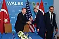 5 September 2014 Turkish President Recep Tayyip Erdoğan with U.S. President Barack Obama and U.S. Secretary of State John Kerry during the NATO Summit in Newport;