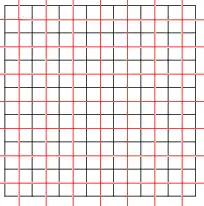 The {4,4} square tiling (black) with its dual (red).