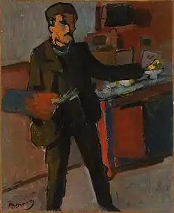 Self-portrait in studio, c. 1903, oil on canvas, 42.2 × 34.6&nbsp;cm, National Gallery of Australia