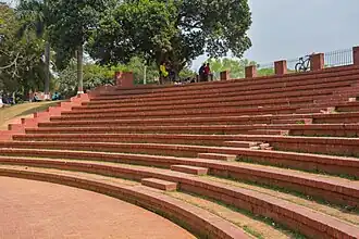 One side of gallery from ground