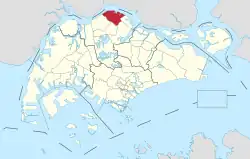 Location of Sembawang in Singapore