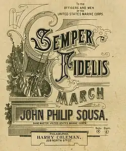 Original music sheet of "Semper Fidelis" march
