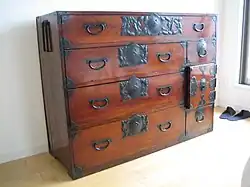 A Japanese Sendai-dansu for kimono made from keyaki wood