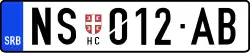 Serbian vehicle registration plate