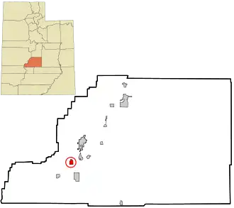 Location in Sevier County and the state of Utah.