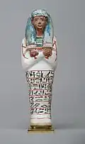 Shabti of Sennedjem; 1279–1213&nbsp;BC; painted limestone; height: 27&nbsp;cm; Metropolitan Museum of Art