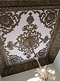 The ceiling of a small room