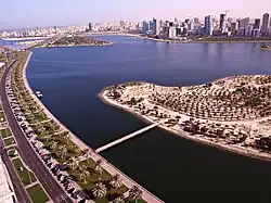 The Buhaira Corniche has numerous upscale hotels. The Sharjah Commerce Tourism Development Authority is also located along the corniche.