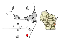 Location of Cedar Grove in Sheboygan County, Wisconsin.