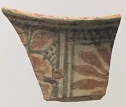 Shard; 5600-5000 BC; painted ceramic; 3.96 × 5.21&nbsp;cm; by Halaf culture
