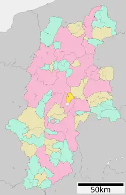 Location of Shimosuwa in Nagano Prefecture