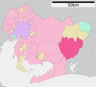 Location of Shinshiro in Aichi Prefecture