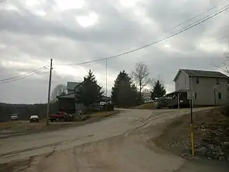 The community of Shunk, within Fox Township along the side of State Route 154 as seen in February 2012.