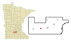 Location of Winthrop within Sibley County, Minnesota