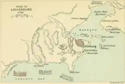 A map of Louisbourg during the siege