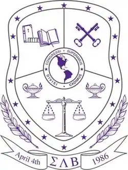 The official crest of Sigma Lambda Beta.