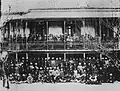 Sikh congregation at the original Sri Guru Singh Sabha gurdwara in Hong Kong, 1935