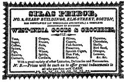 Silas Peirce's business card