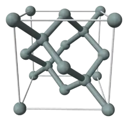 The crystal structure of silicon forms a diamond cubic