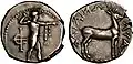 Silver stater of Caulonia, c. 400–388&nbsp;BC