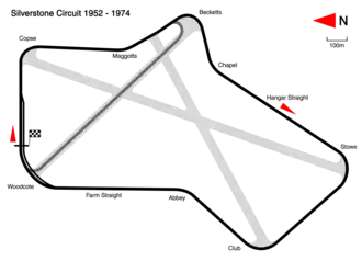 Silverstone Circuit in 1952–1973 configuration