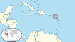 Location of&nbsp;Sint Eustatius&nbsp;(circled in red) in the Caribbean