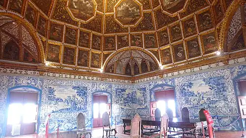 Azulejos of the walls of Sala dos Brasões (ca. 18th century[30]), Sintra National Palace, Portugal