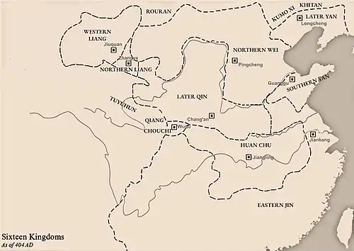 Huan Xuan's rebellion as of 404 AD