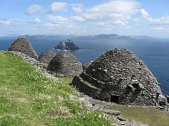 Beehive style huts on Skellig Michael