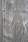 Saw-marks in corner post