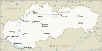 Image 31A map of modern Slovakia (from History of Slovakia)