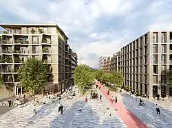 Smichov City, visualization 6, pedestrian boulevard