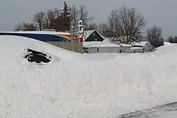 A car buried in the snow