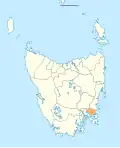 Map showing Sorell LGA in Tasmania