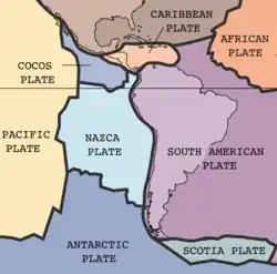 South America has been a stable continent since the Paleozoic, but the whole Pacific coast is geologically very active.