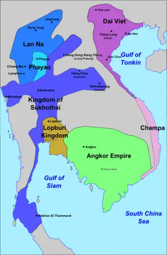 Image 33Đại Việt, Champa, Angkor Empire and their neighbours, late 13th century (from History of Asia)