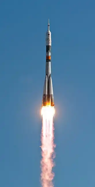 Soyuz TMA-18 launch from the Baikonur Cosmodrome.