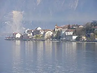 A view of Saint-Gingolph, arriving from Evian-les-Bains