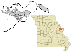 Location of Weldon Spring Heights, Missouri