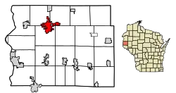 Location of New Richmond in St. Croix County, Wisconsin