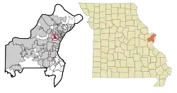 Location of Vinita Park, Missouri