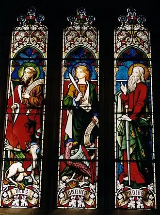 The Evangelists Luke, John and Paul, from the west window