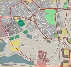 2014 map of St James End: the red area is the usual limit of the area - see text