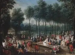 Fashionable people thronging St James's Park, c. 1745