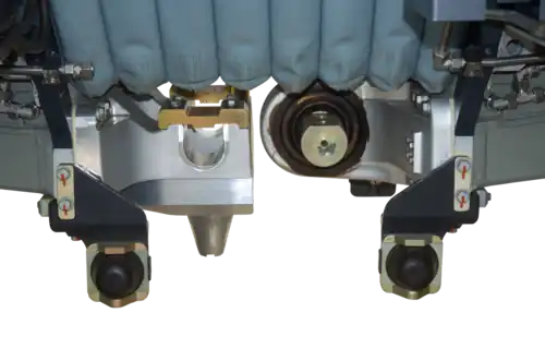 Disassembled joint of a Stadler FLIRT with the bogie removed