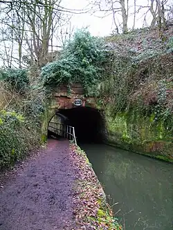 West portal of the 23-yard (21&nbsp;m) Dunsley Tunnel, between Stourton and Kinver.